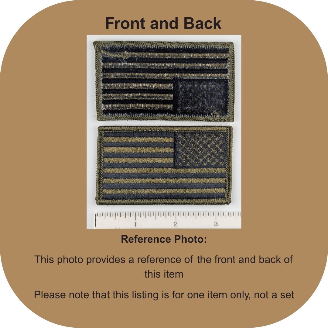 Reverse American Flag Patch – Subdued Olive Drab OD Green – Sew-On Patch