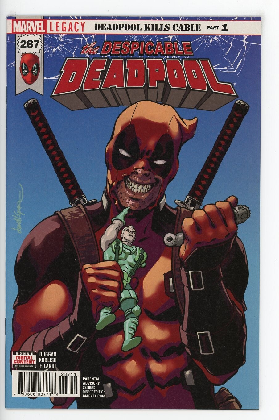 DESPICABLE DEADPOOL #287 NEAR MINT 2017 DAVID LOPEZ COVER 1st PRINT MARVEL b-211