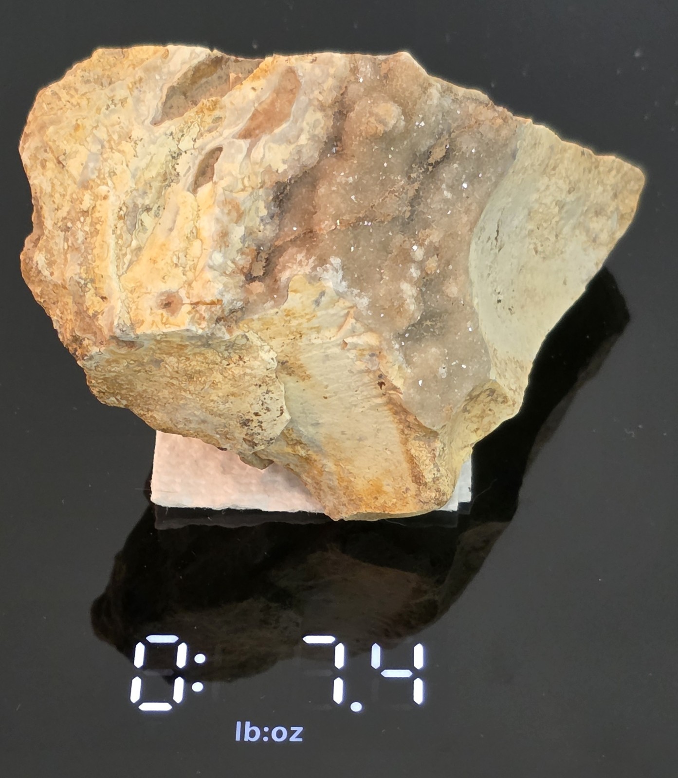 Rocks And Minerals 7 Ounces Limestone With Clear Quartz Druzy