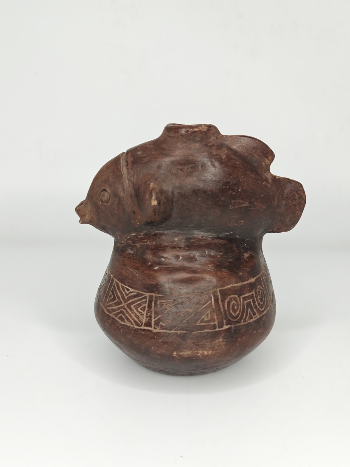 Pre-Columbian Fish Form Ceramic/ Earthenware Vessel Possibly Olmec