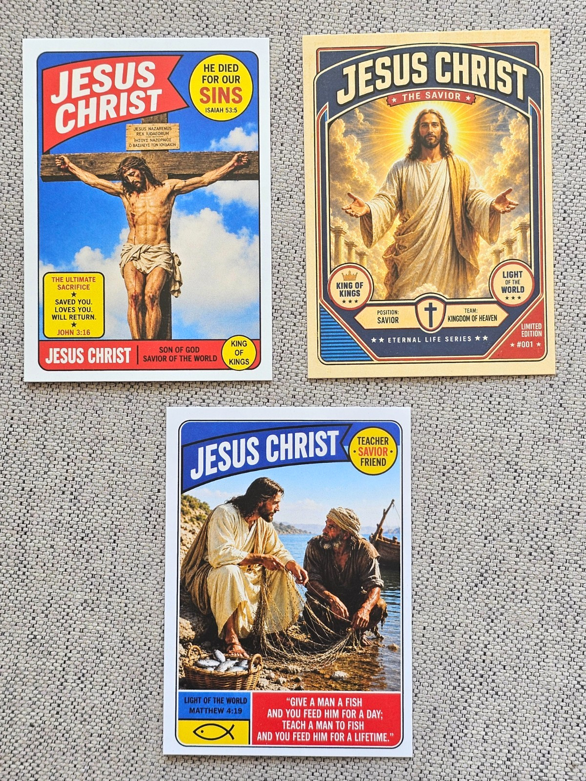 JESUS CHRIST (LOT OF 3) ACEO COLLECTIBLE TRADING CARDS CHRISTIAN GOSPEL BIBLE