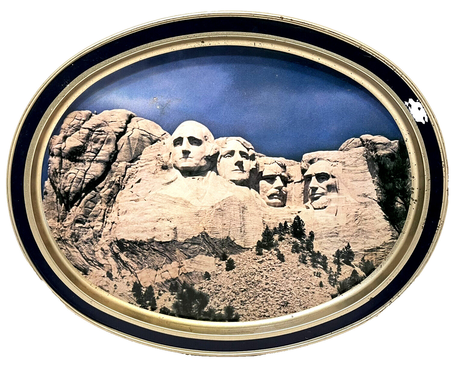 Vintage 1986 Sunshine Biscuts Limited Edition Mount Rushmore Serving Oval Tray