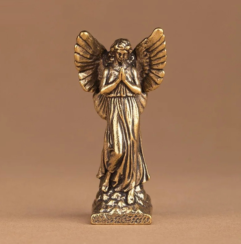 1x Brass Angel Figurine Small Animal Statue Table Office Home Decoration Toy HOT