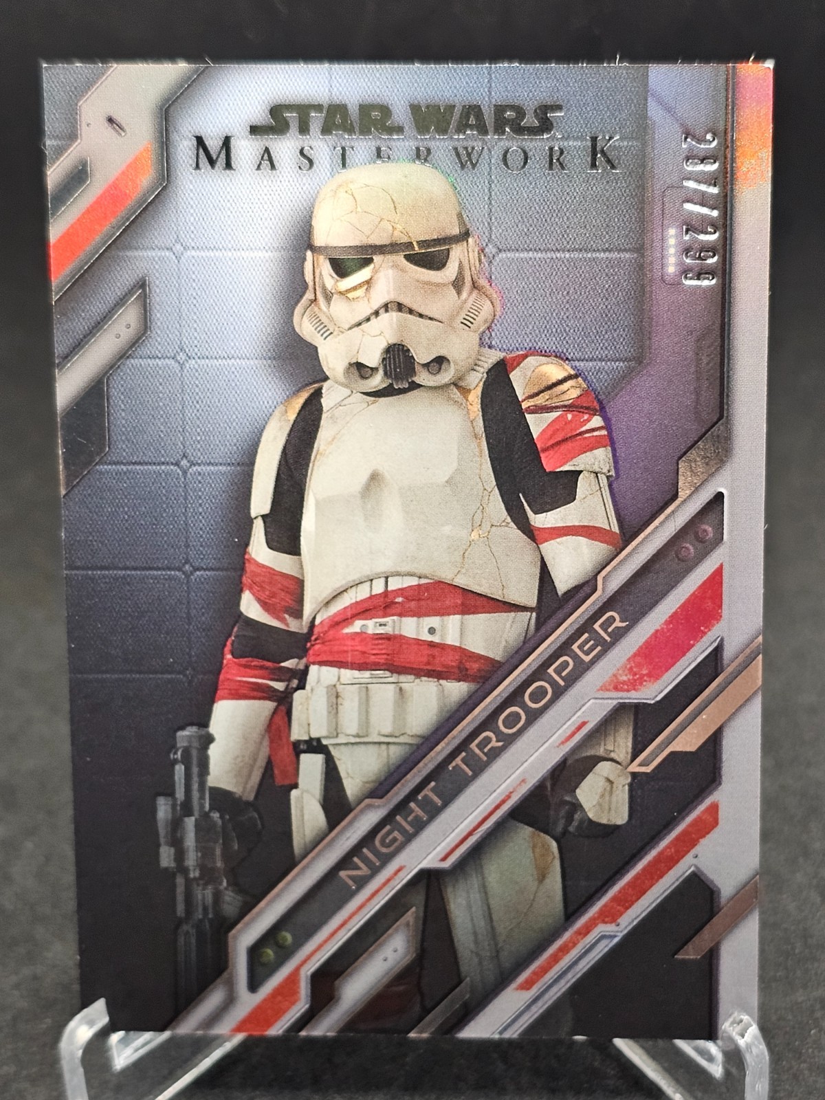 2025 Topps Star Wars Masterwork Night Trooper Under Disguise Rainbow Foil #/299