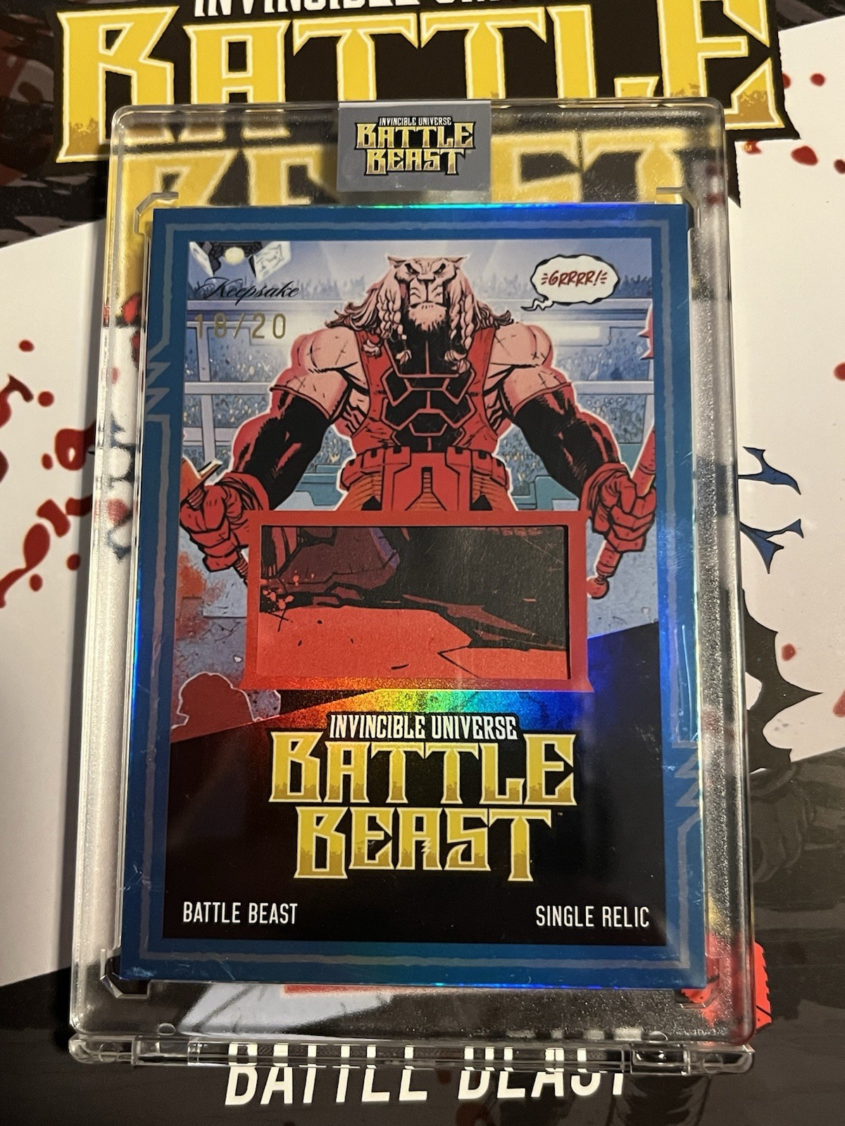 2026 Keesake Battle Beast Spotlight RELIC BLUE FOIL 18/20 🔥#95