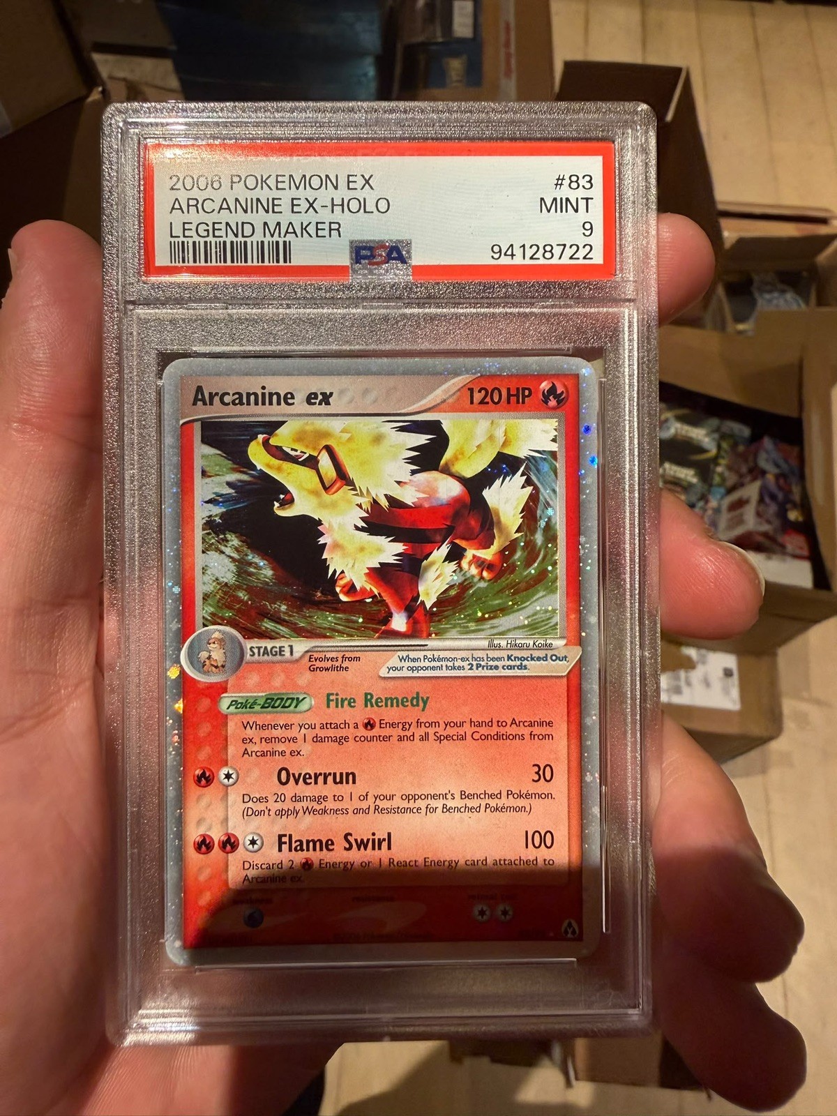 PSA 9 Arcanine EX 83/92 EX Legend Maker Pokemon Card Holo MINT