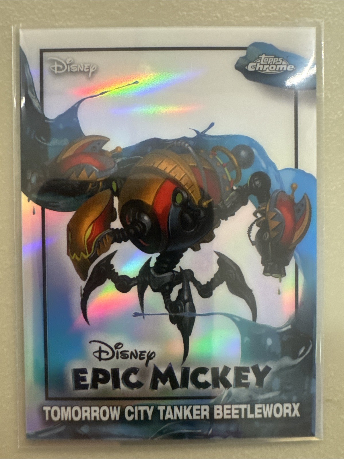 2026 Topps Disney Neon Tomorrow City Tanker Beetleworx Epic Mickey Chrome #EM-8