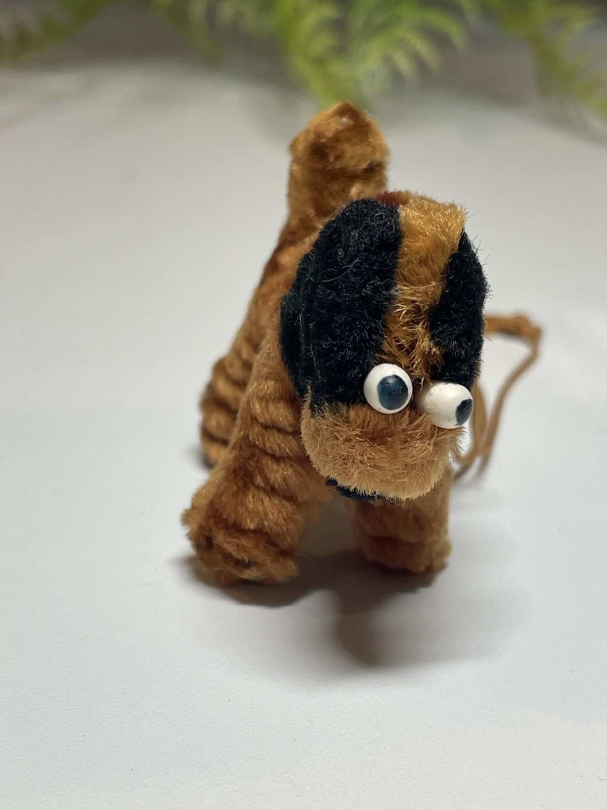 VTG 1960’s Japan Brown Chenille Pipe Cleaner Dog With Crazy Eyes