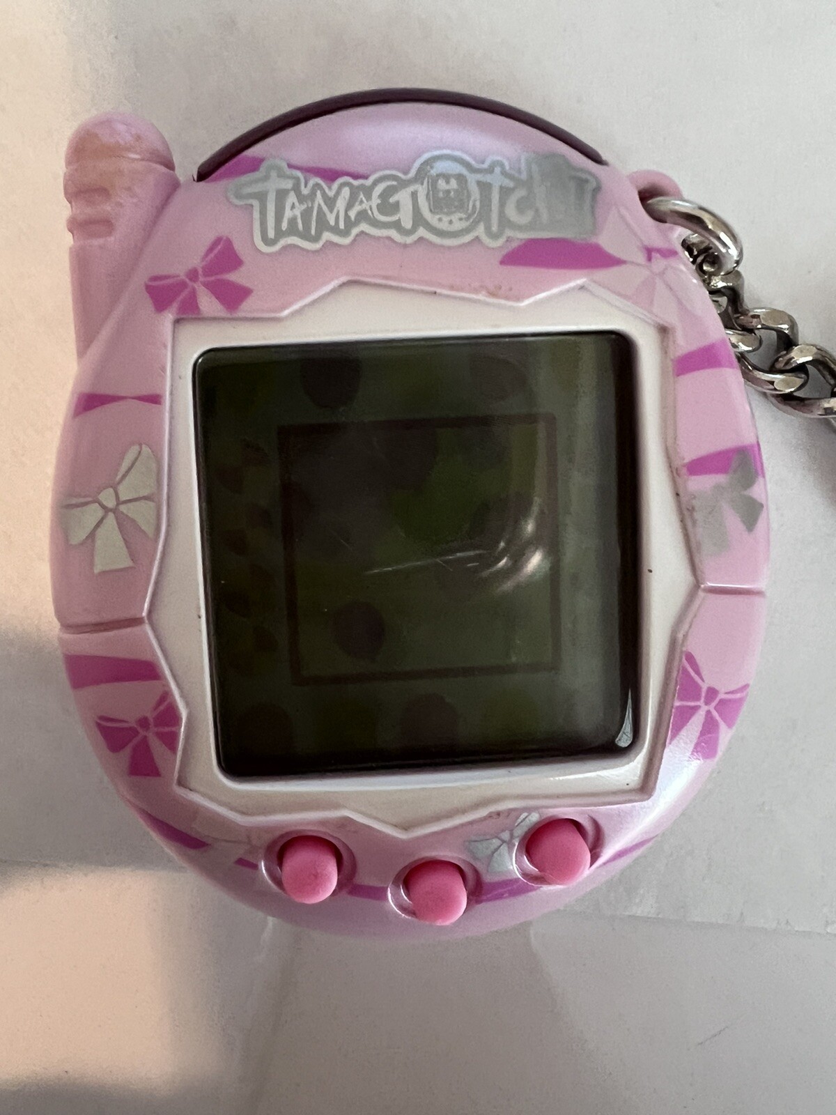 TAMAGOTCHI CONNECTION Working/Tested/New Battery Baby Pink Bows Very Clean