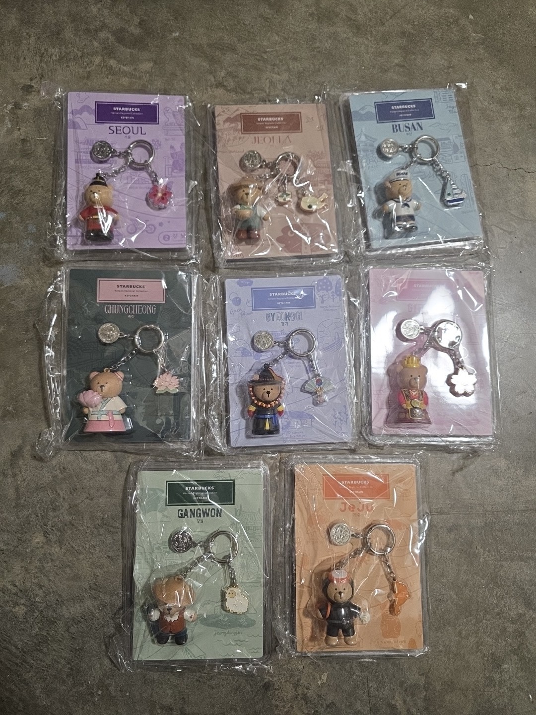 Starbucks Character Bear Charm Keychains South Korea Regional Collection