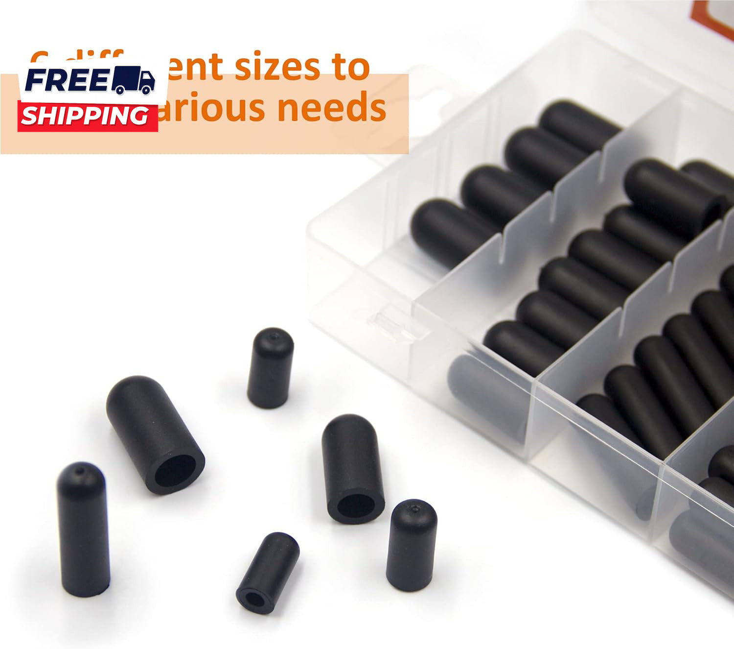 100Pcs Rubber Vacuum Caps Assortment Kit, Hose End Caps for Manifold, Automotive