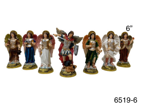 Set 7 Arcángeles 6″, Archangeles Resin Statue Figurines 6519-6