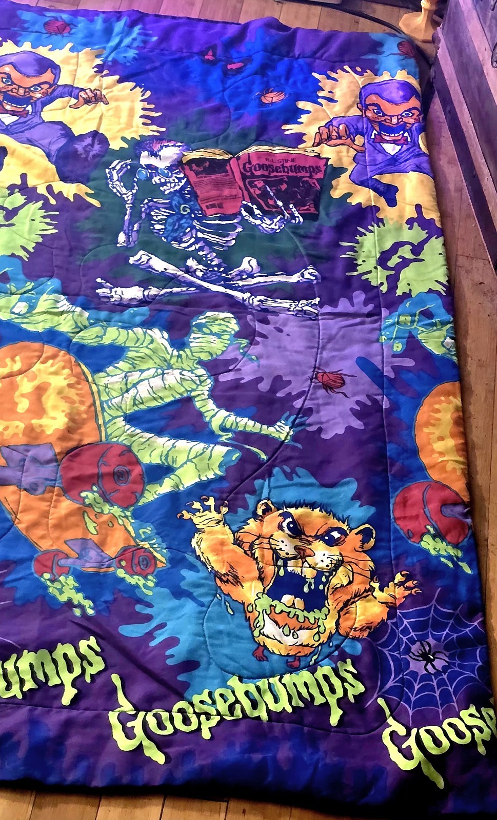 Vintage Goosebumps Comforter Blanket 90s Reversible RL Stine