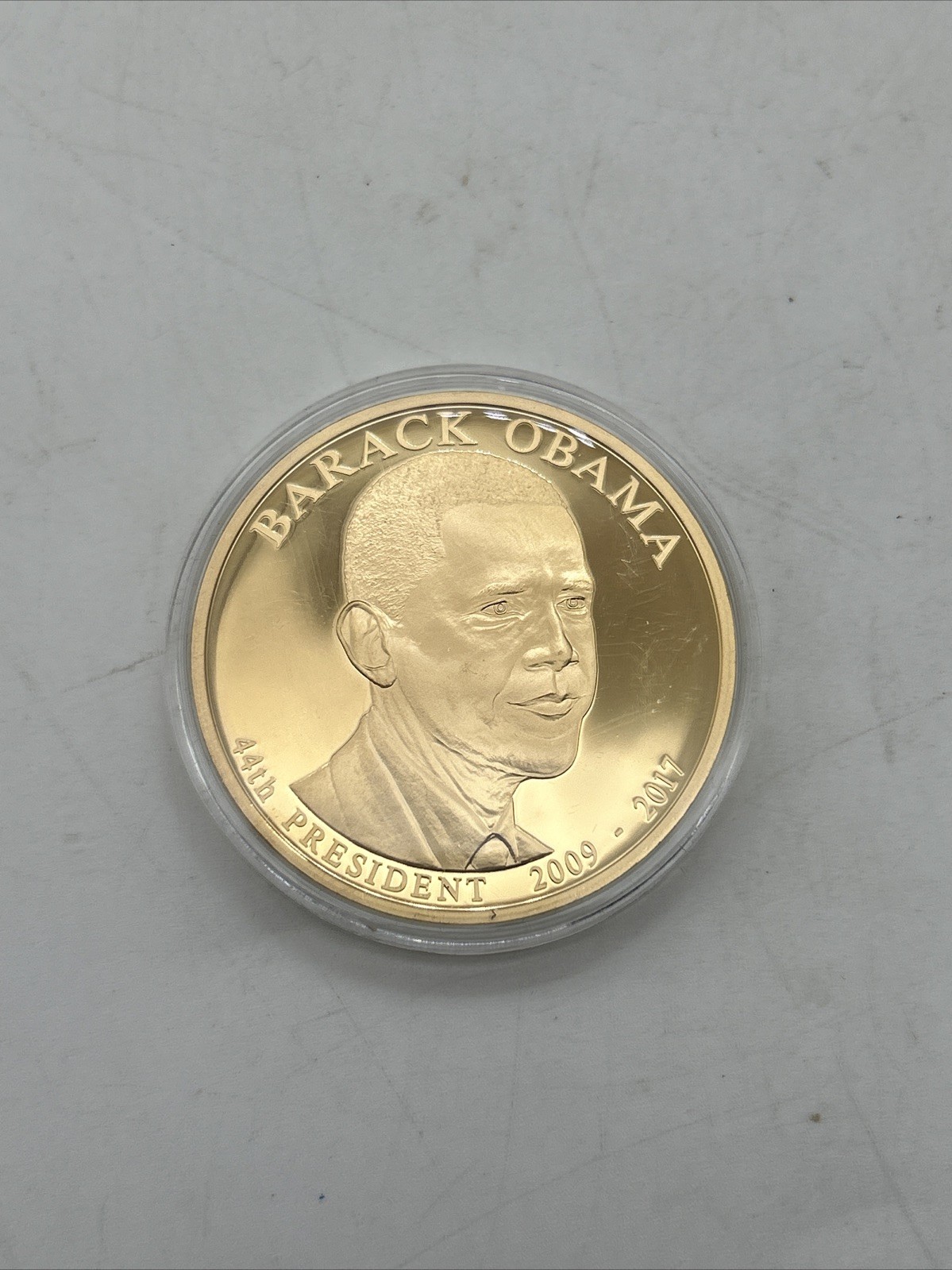 Barack Obama 2009-2017 44th President American Mint Gold Plated Coin 2”