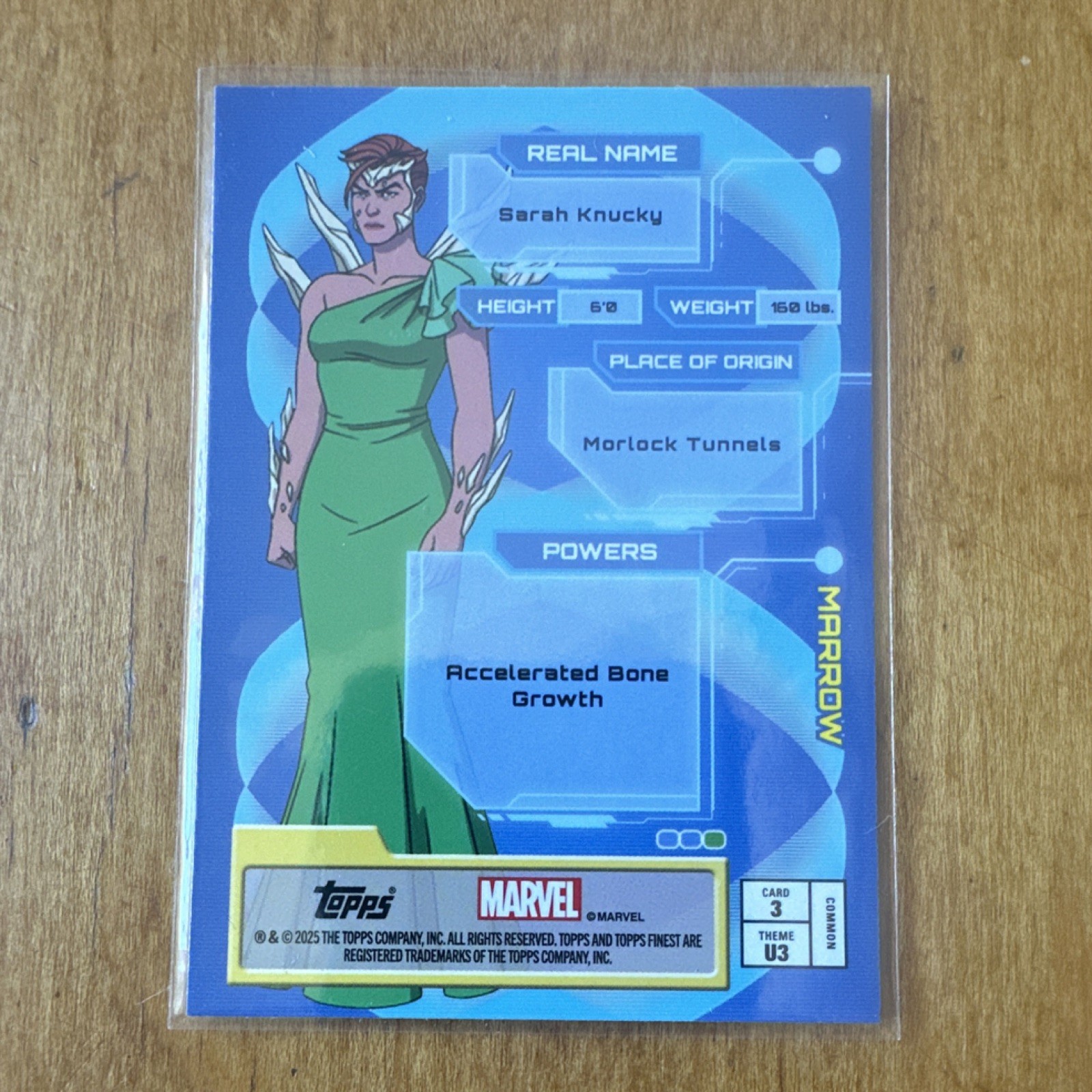 Topps 2025 Marvel Ultimates Theme Insert U3 #3 Marrow X-Men Trading Card