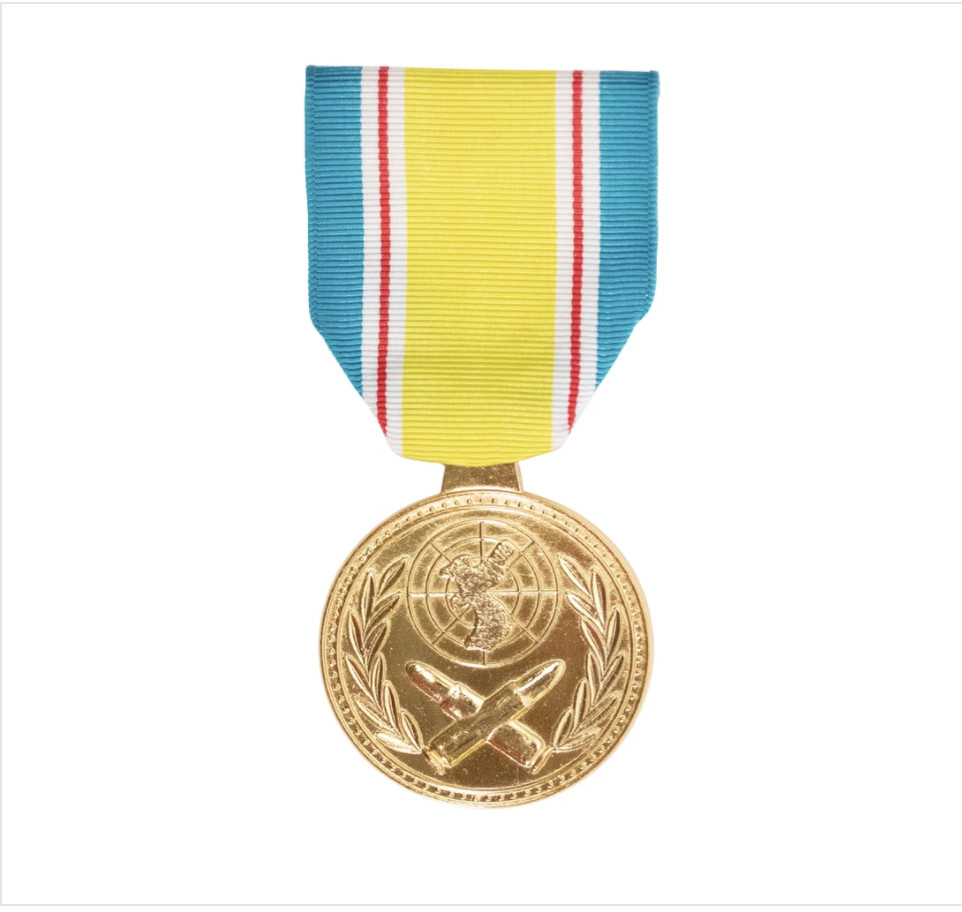 GENUINE U.S. FULL SIZE MEDAL: REPUBLIC OF KOREA WAR SERVICE NO DEVICE 24K GOLD P