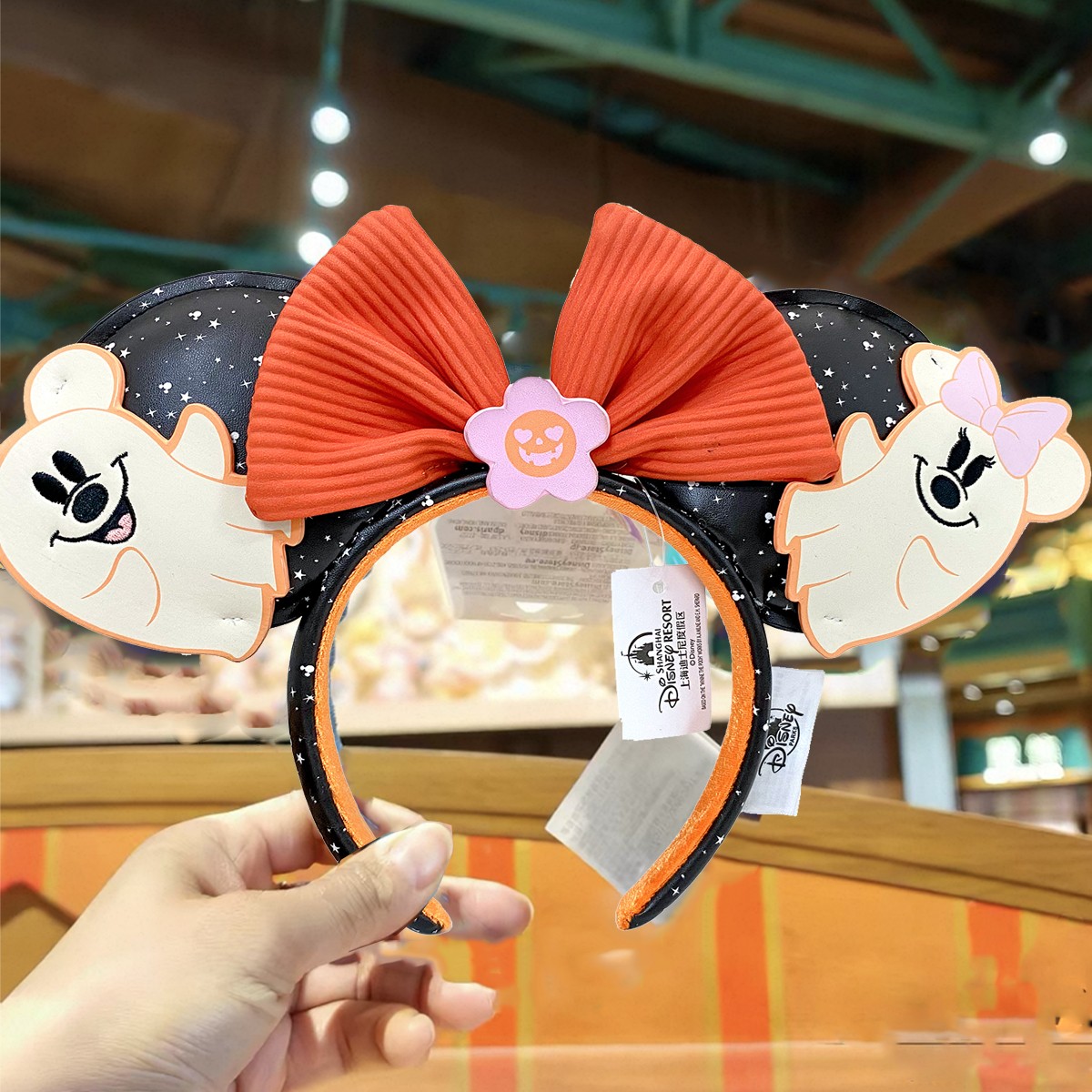 2026 Halloween Mickey & Minnie Floral Ghost Disney.Parks Ears Headband US