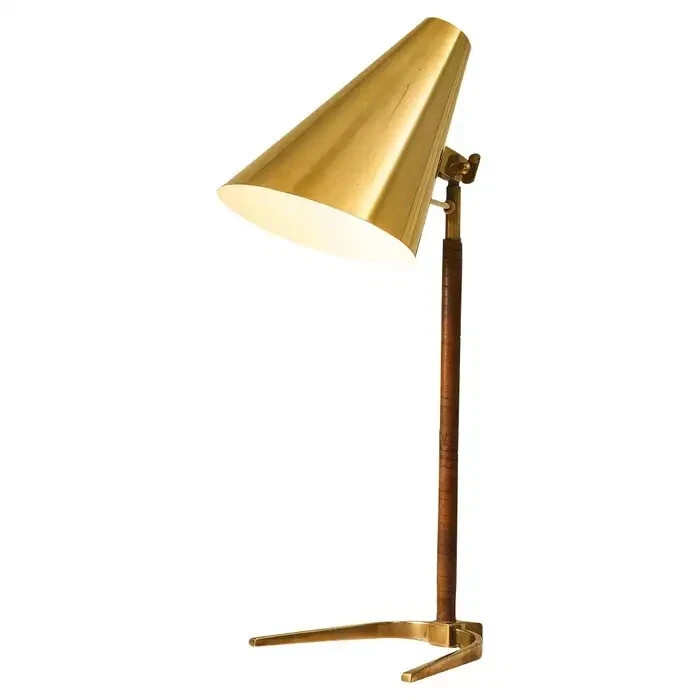 1950s Paavo Tynell Taito Oy 9225 Table Lamp – Brass & Metal Mid Century Modern