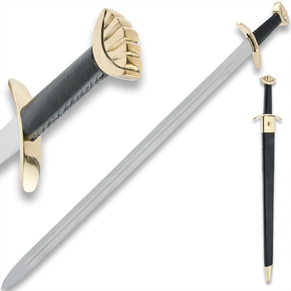 Norseman Viking Long Sword | 30″ Carbon Steel Blade | Leather Scabbard | 36 1/2″