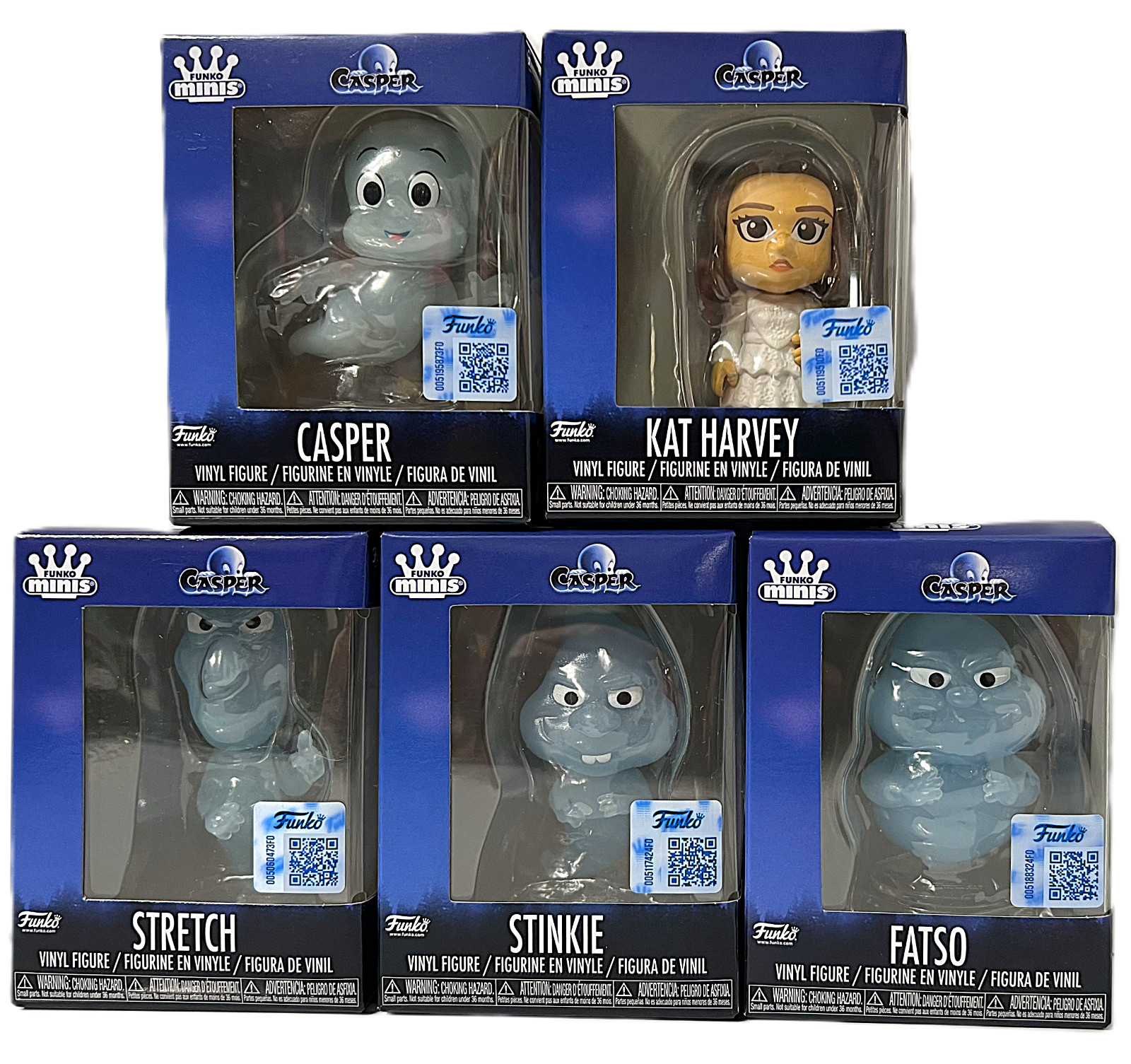 Set of 5 Disney Funko Minis Casper the Ghost 2.5″ Figures Casper, Stinkie…….