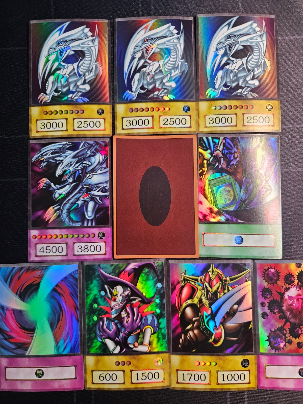 Yugi Anime Card Set/Deck (Holo): Dark Magician/Black Luster/Gaia/Summoned Skull
