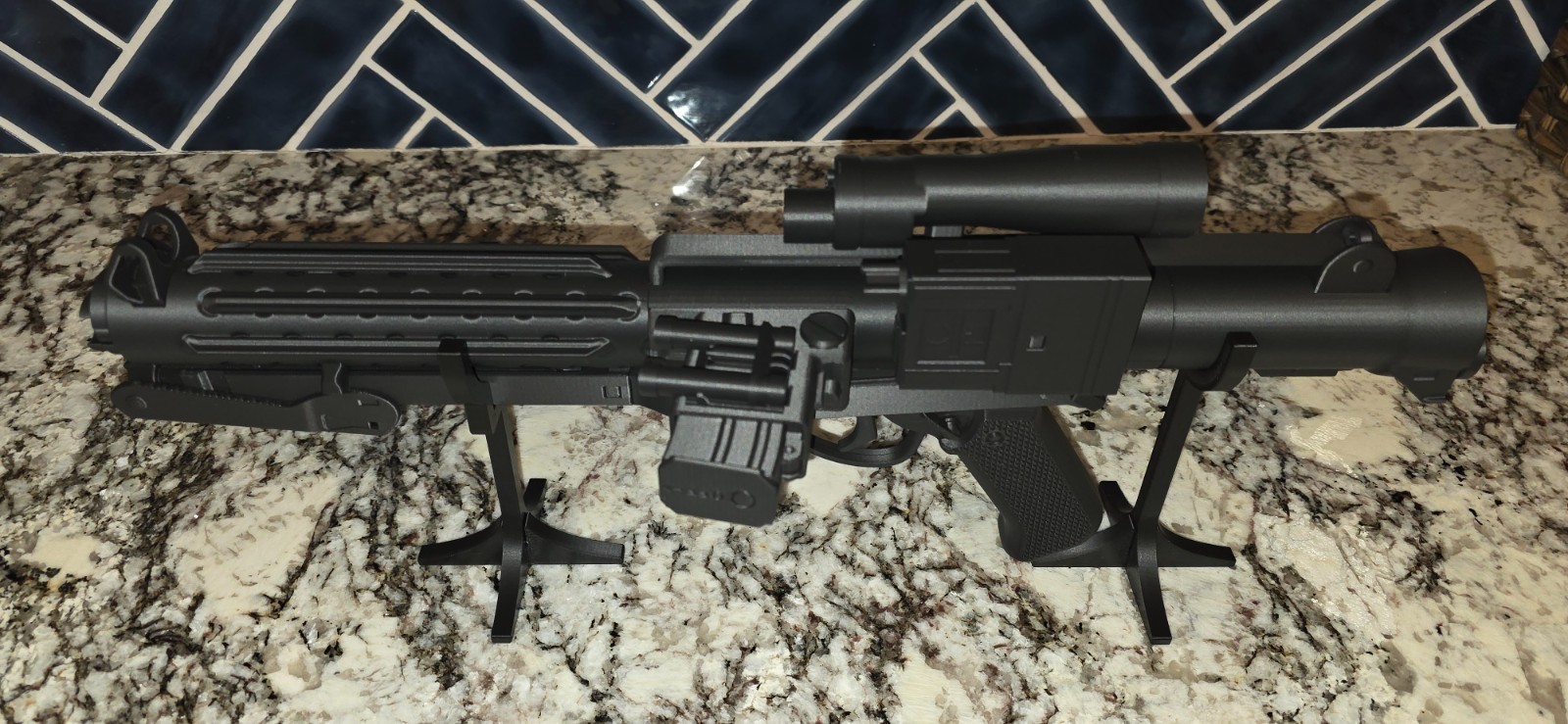 27″ BLACK Edition Stormtrooper E-11 Blaster Rifle ASSEMBLED VERSION | 3D Printed