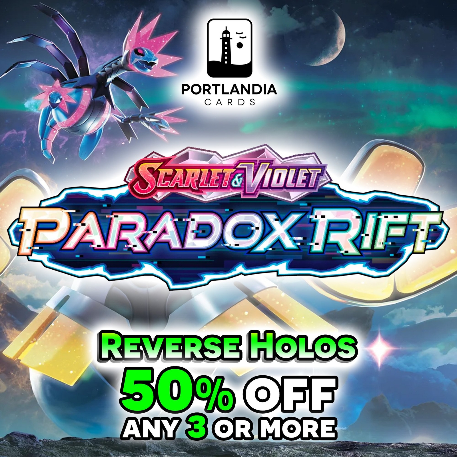 Pokemon – SV Paradox Rift – Reverse & Standard Holo Cards – Singles
