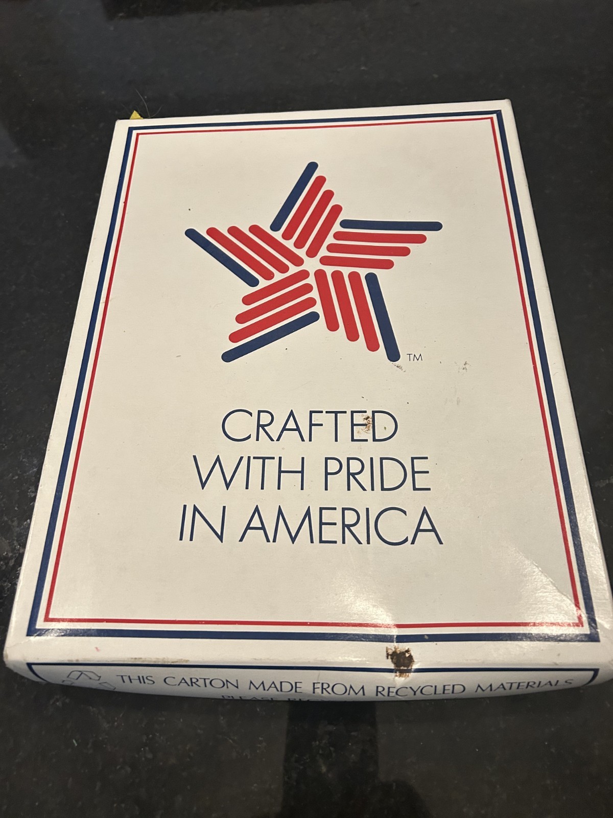 Vintage USA American Flag Crafted With Pride in America NIB Boxed