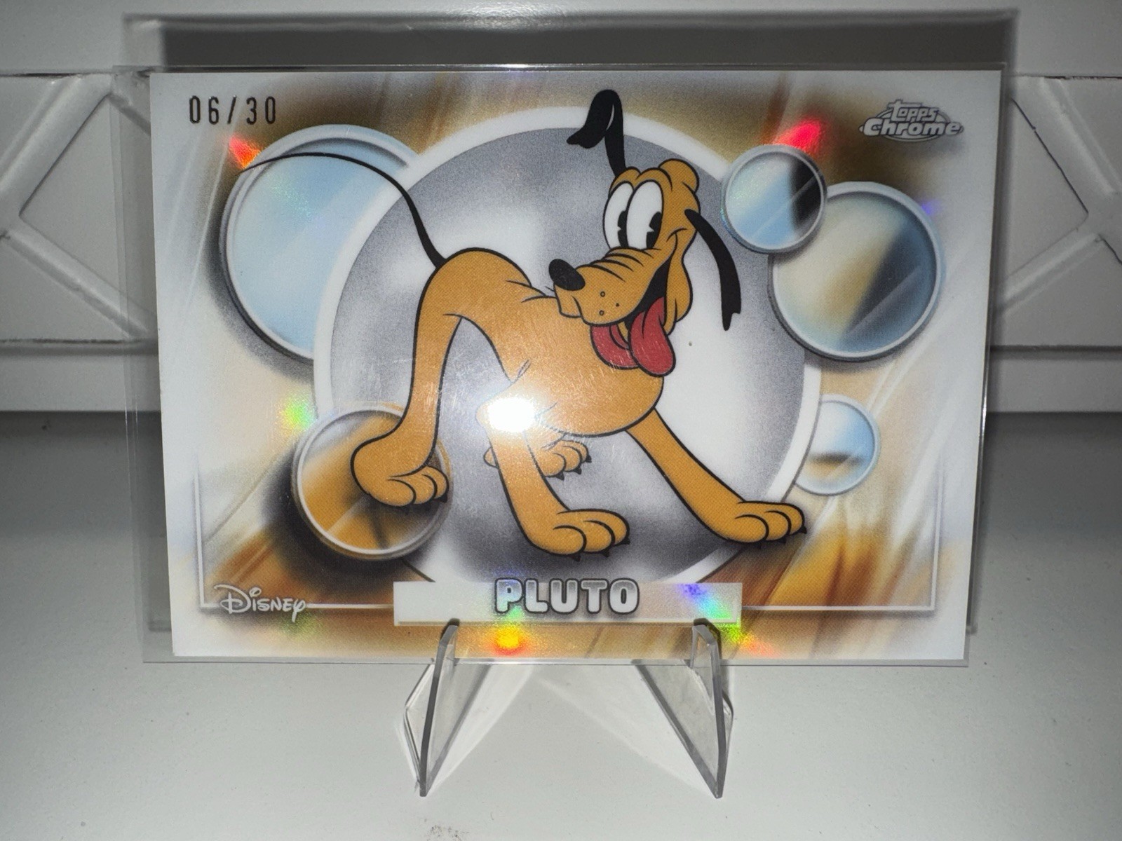 Topps Chrome Disney Pluto Parallel/Variety Serial Numbered 06/30 Non-Sport Card