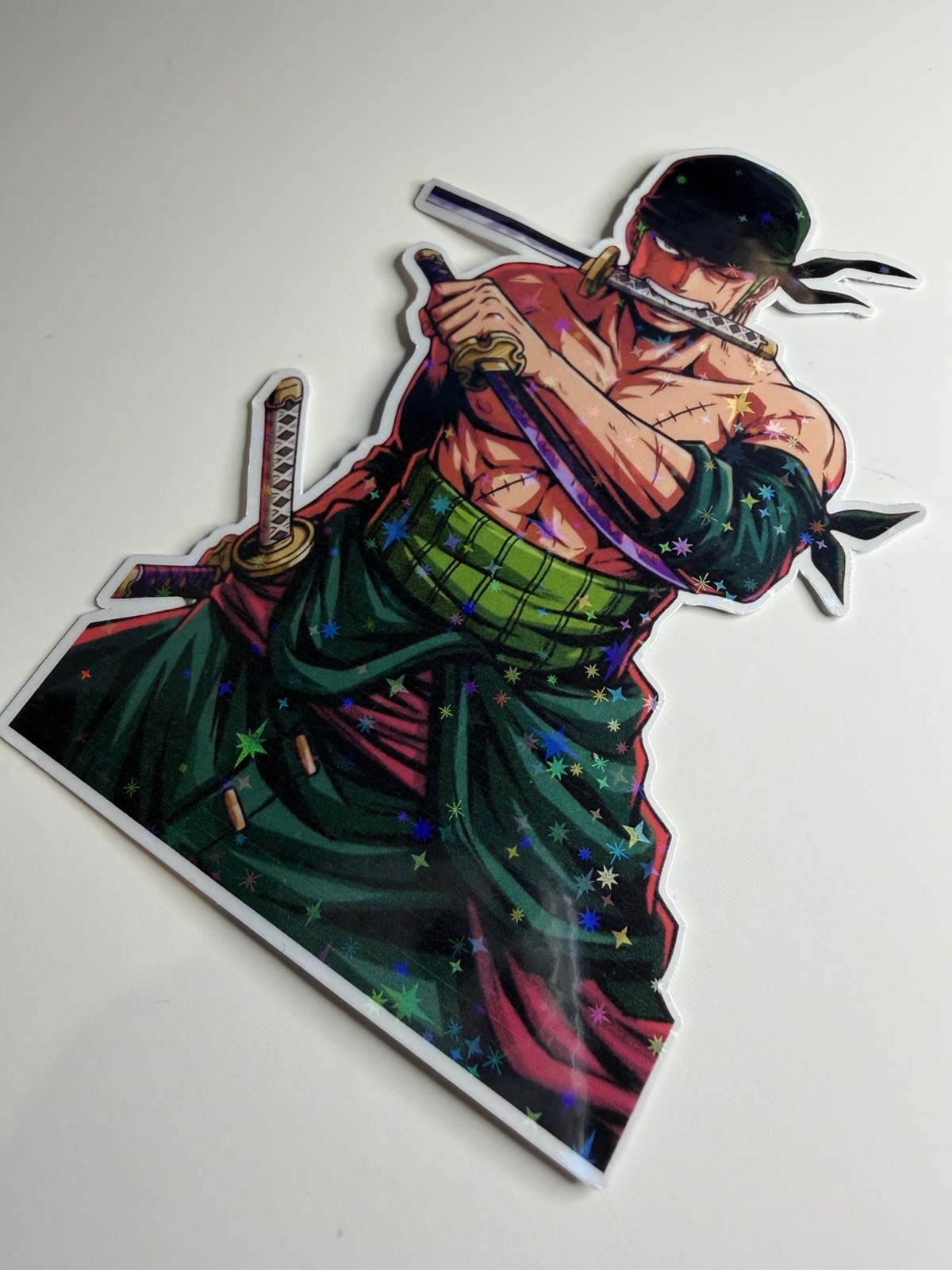 Zoro Holo Sticker Vinyl Waterproof/ One Piece Zoro Sticker 4.5inx3.1in Unbranded