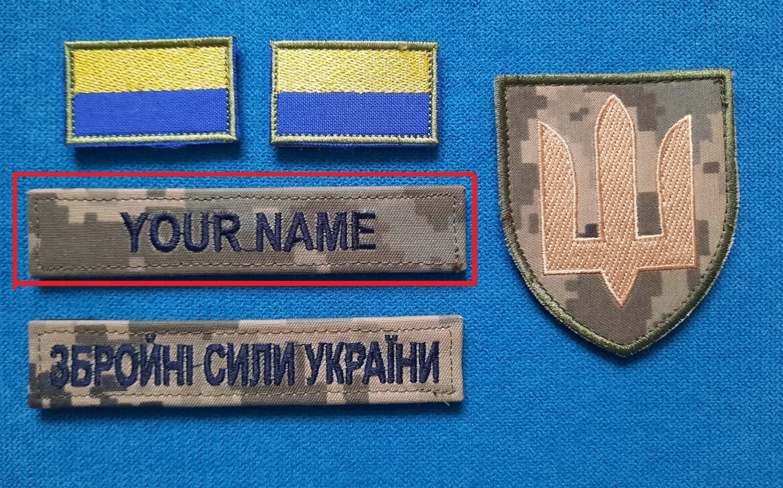 Ukraine Original Military Patch Ukrainian Army Forces Chevron with your name