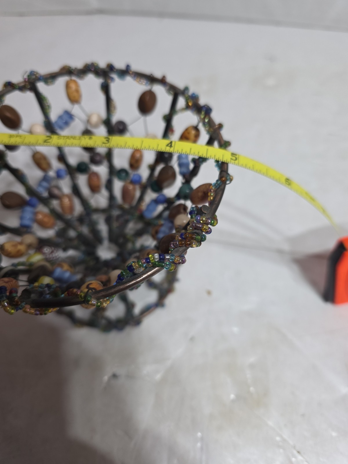 2 Colorful Beaded Decorative Baskets