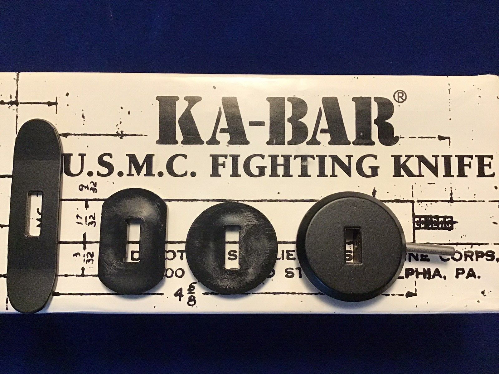 KA-BAR U.S. FIGHTING KNIFE REPLACEMENT-POMMEL, GAURD, PIN & SPACERS-NEW!