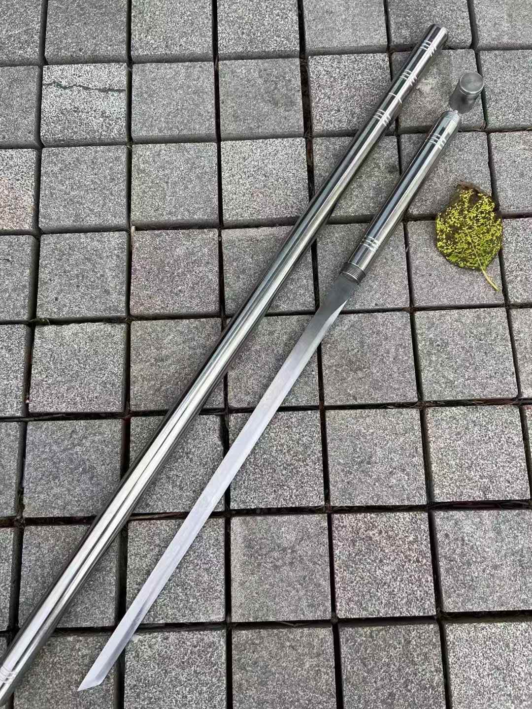 Sharp Reversible Chinese Sword 3 in 1 Golden Stick Tang Dao High Carbon Steel