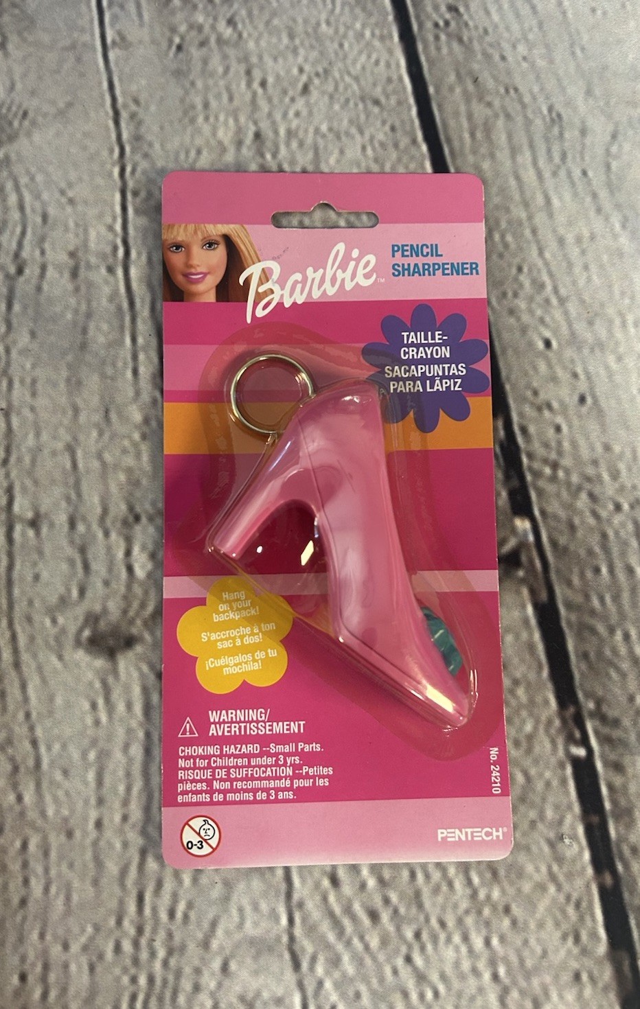 New Vintage 1999 Sealed Barbie Pink Shoe Pencil Sharpener NIB Keychain
