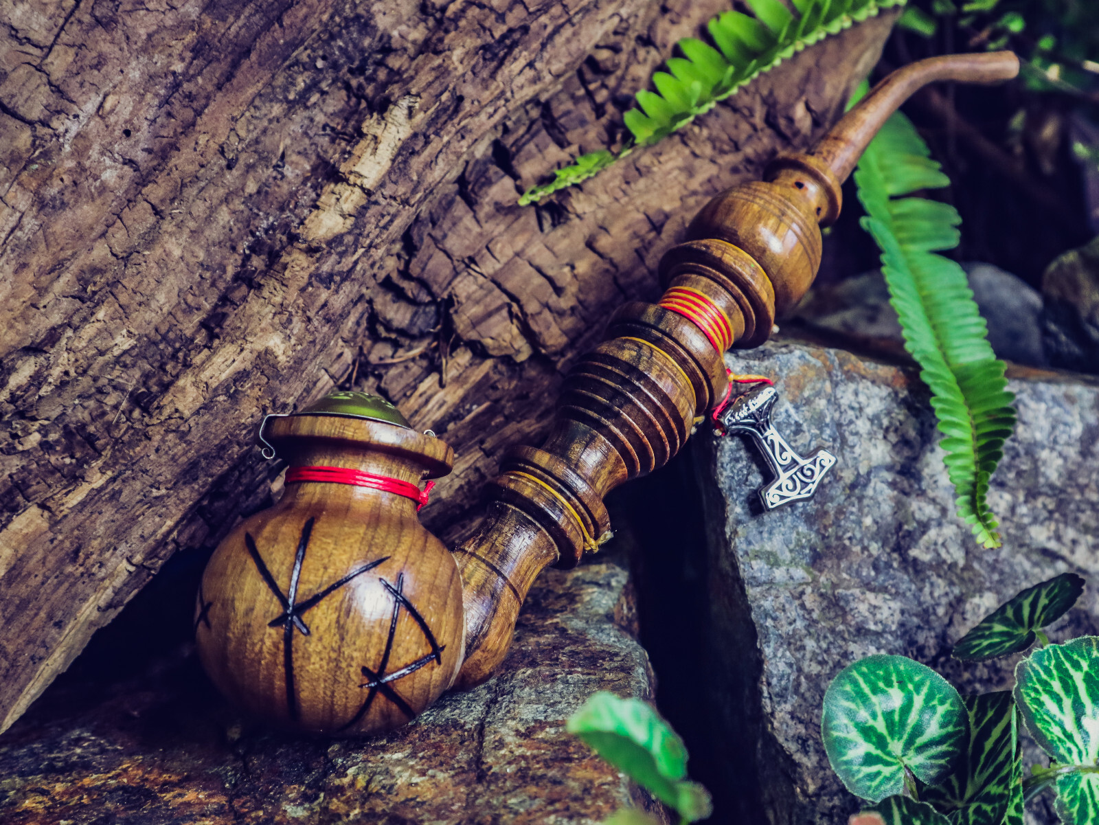 Thor the Thunder-God Tobacco Pipe / Churchwarden Wooden Pipe for Smoking