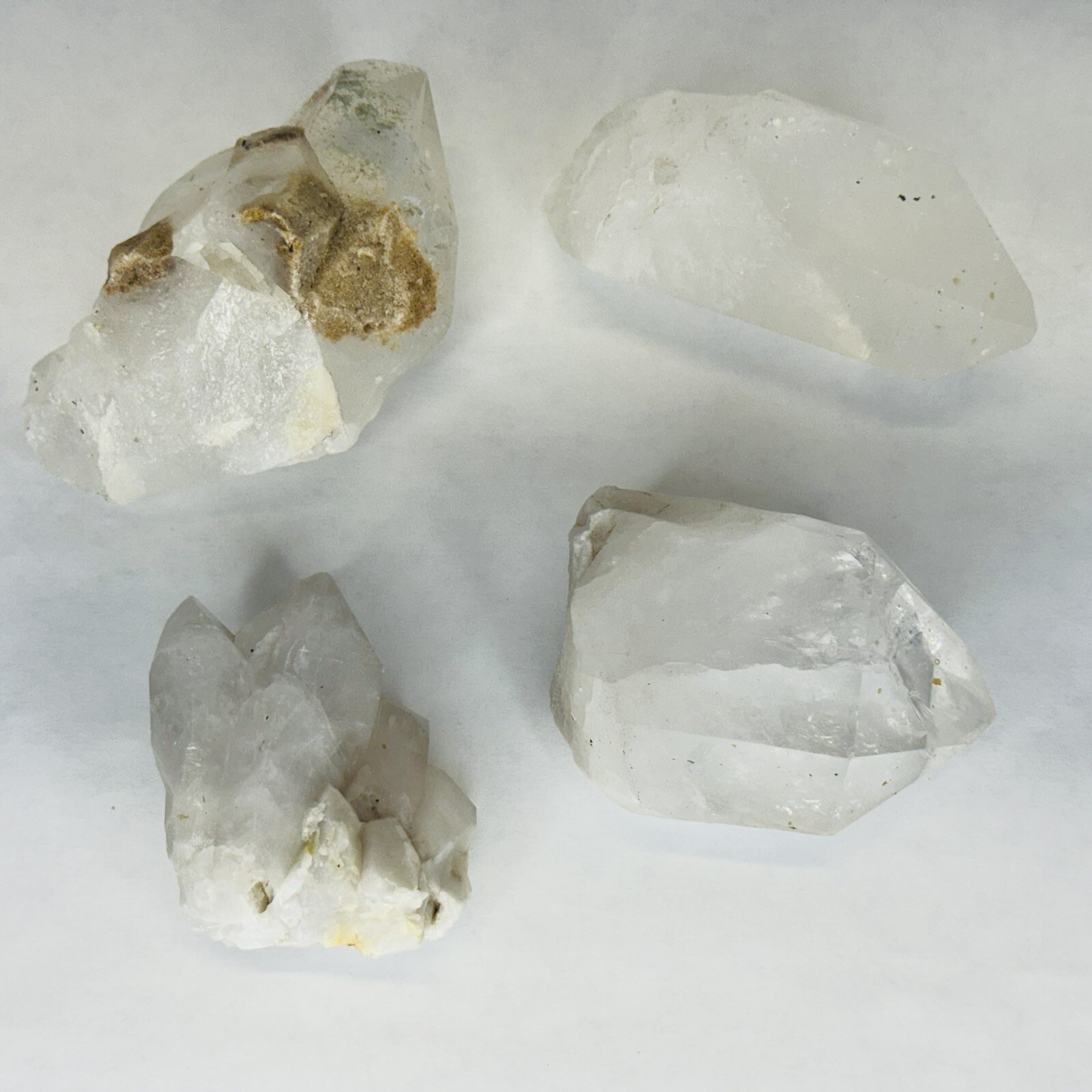 4 Arkansas Quartz Crystals, Hand Dug 2 1/2 inches To 3 1/2” Tall Mt Ida