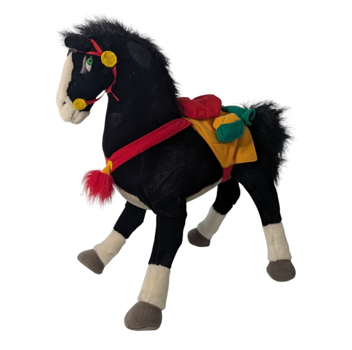 Vintage Disney Store Mulan Khan Horse Plush Stuffed Animal Black Large 17″