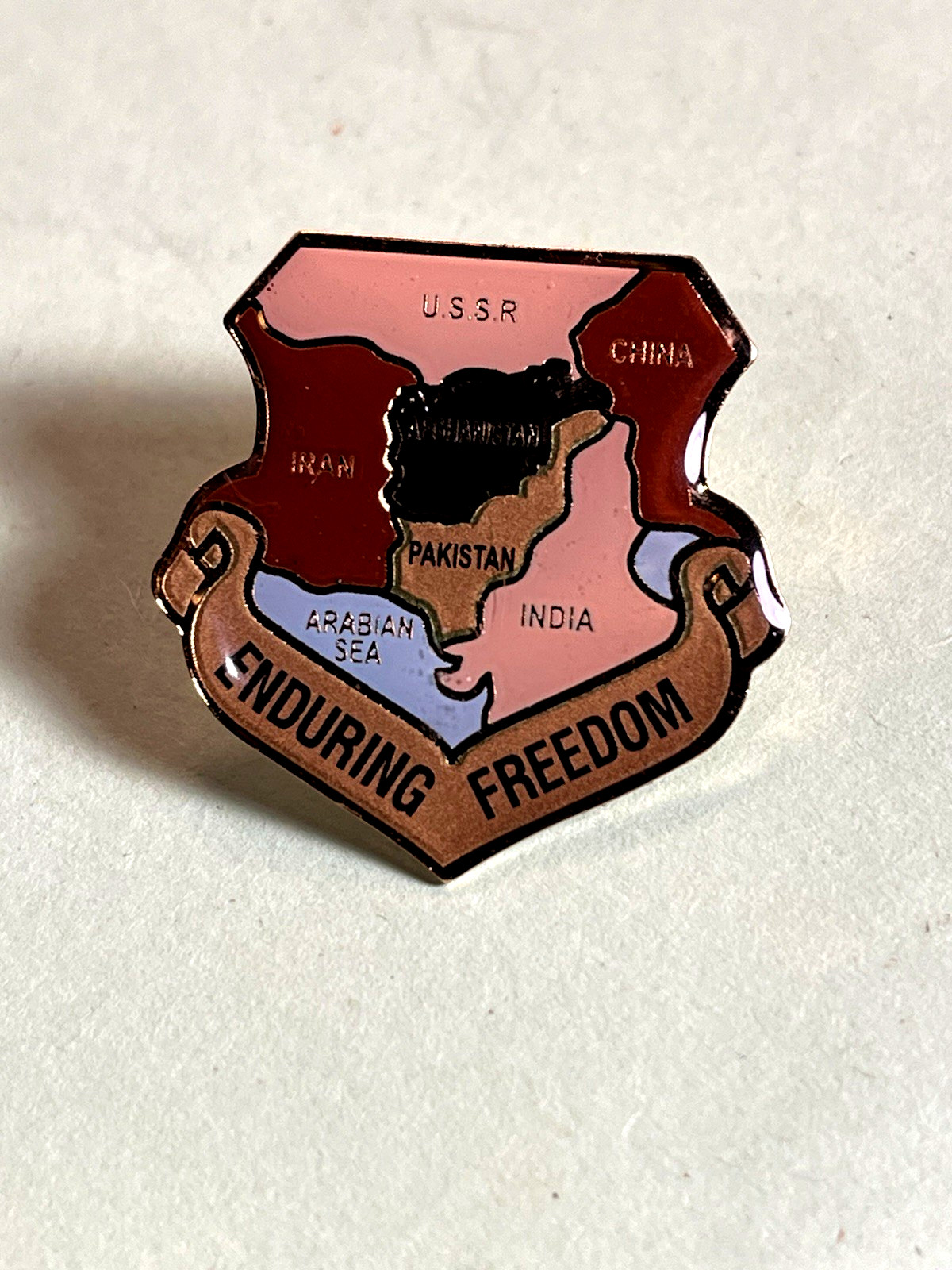 Operation Enduring Freedom Enamel Lapel Pin Middle East Afghanistan Iran