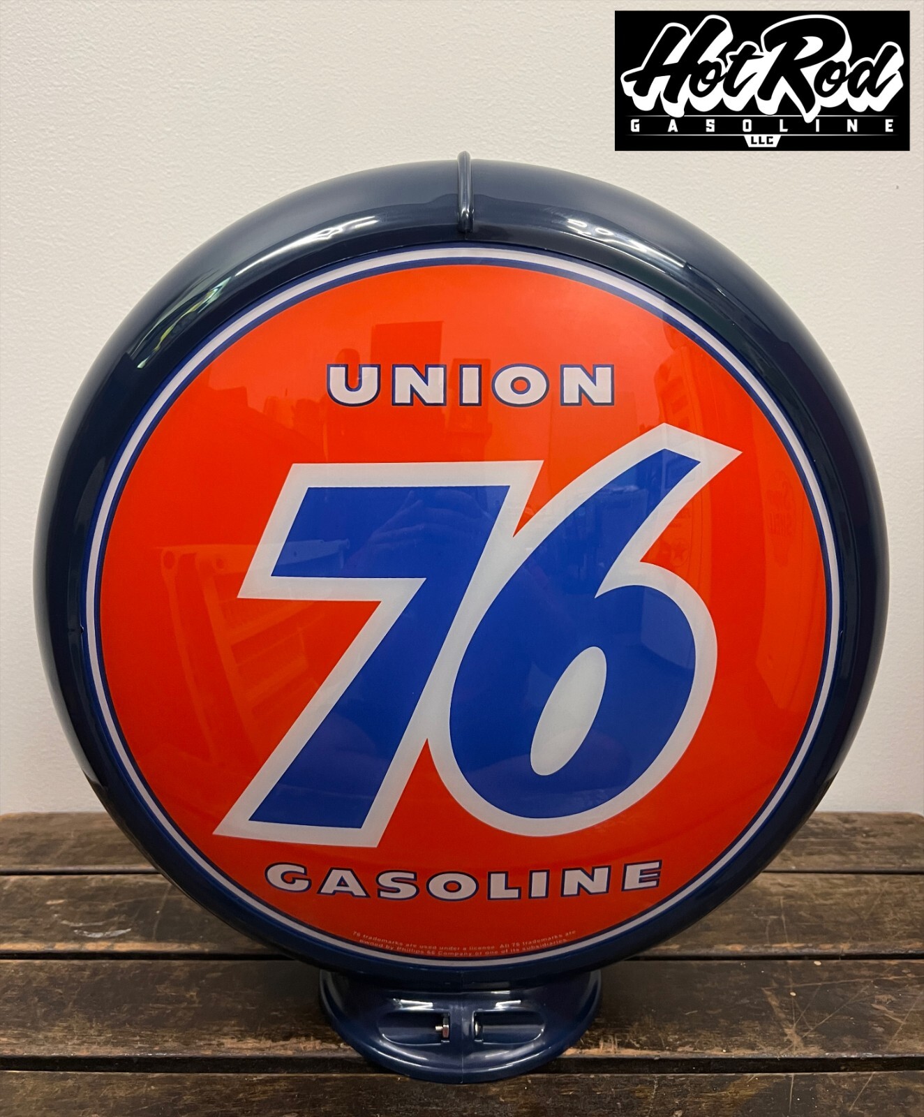 UNION 76 Reproduction 13.5″ Gas Pump Globe – (Dark Blue Body)