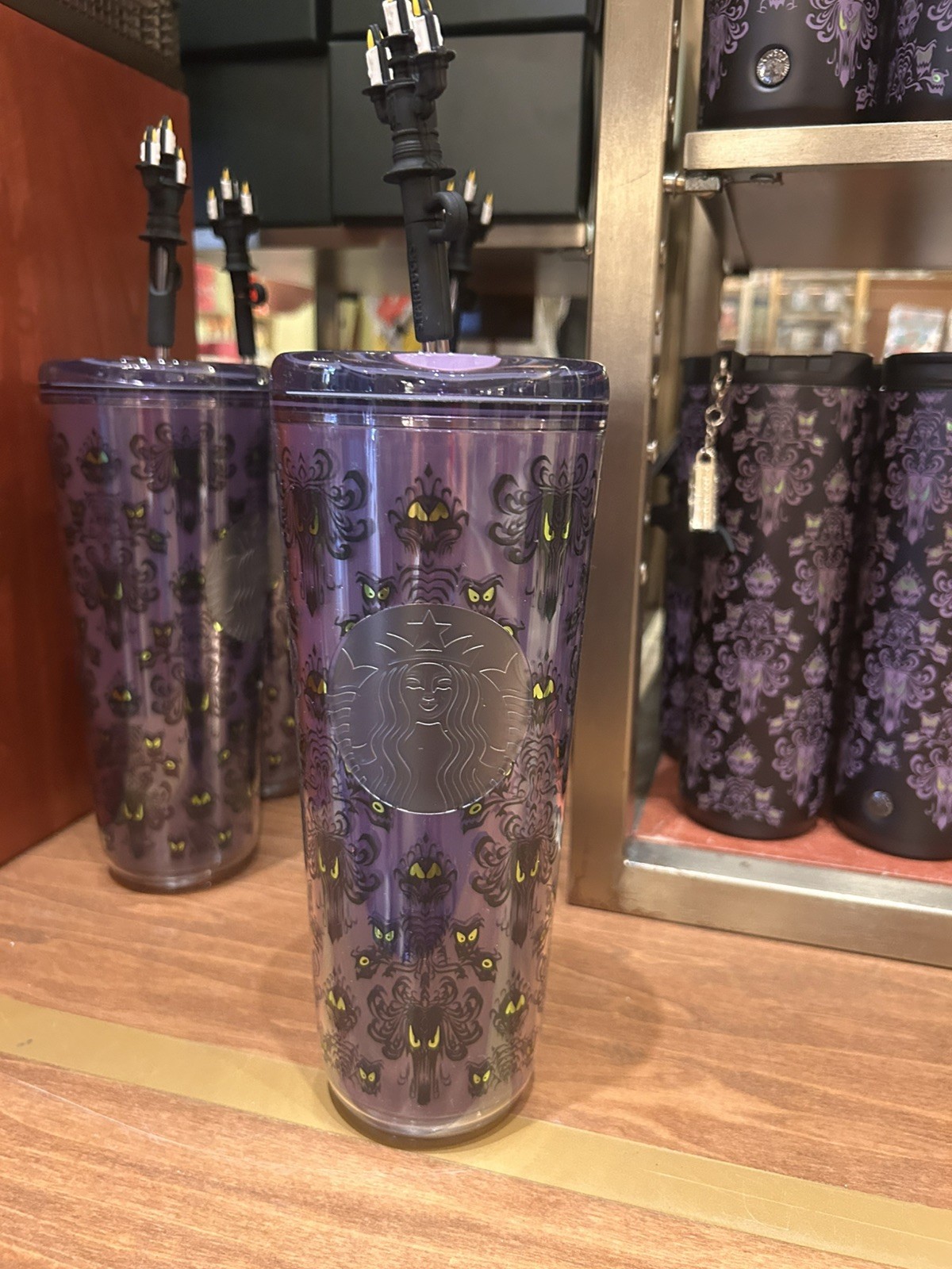 2026 Disney Parks Starbucks Haunted Mansion Wallpaper Travel Tumbler New