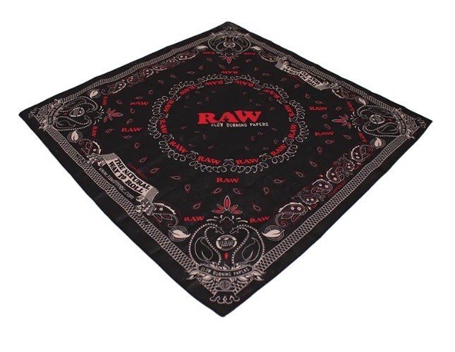 RAW Rolling Papers Black Bandana | RAWthentic 100% Cotton 21.5″ X 21.5″