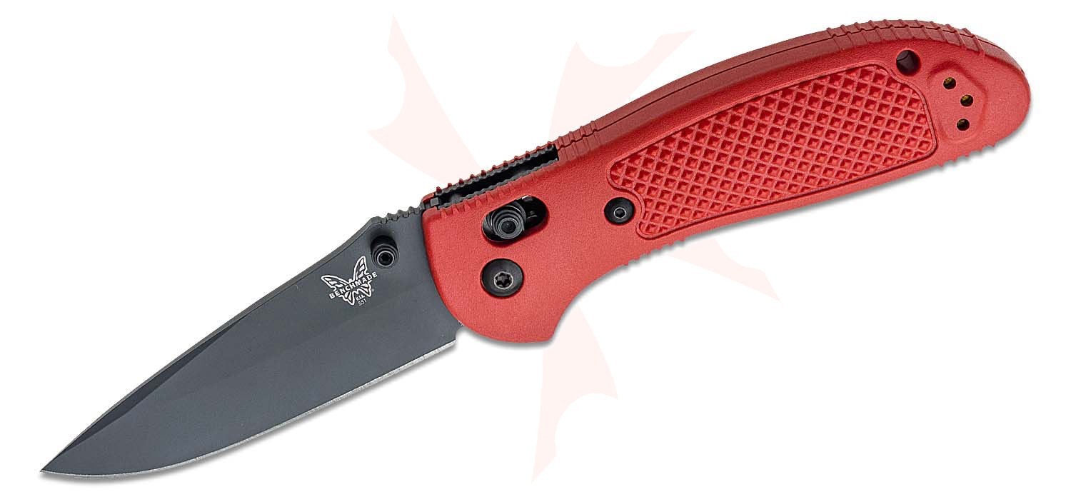 Benchmade Griptilian AXIS Lock Folding Knife Black CPM-20CV Blade Red GFN Handle