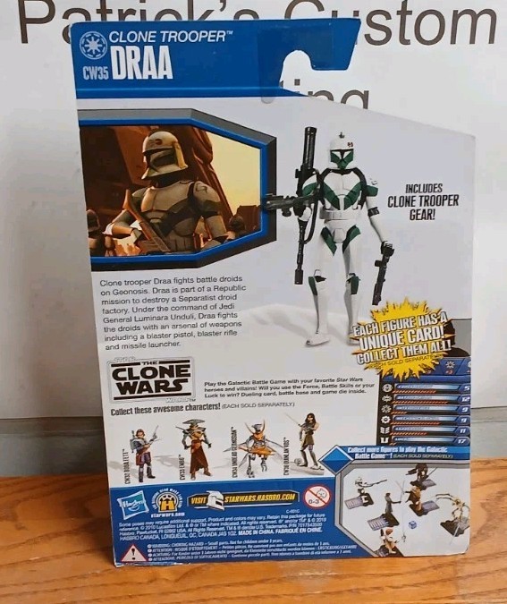 Star Wars The Clone Wars Clone Trooper Draa CW35 Action Figure Hasbro 2010 Gear