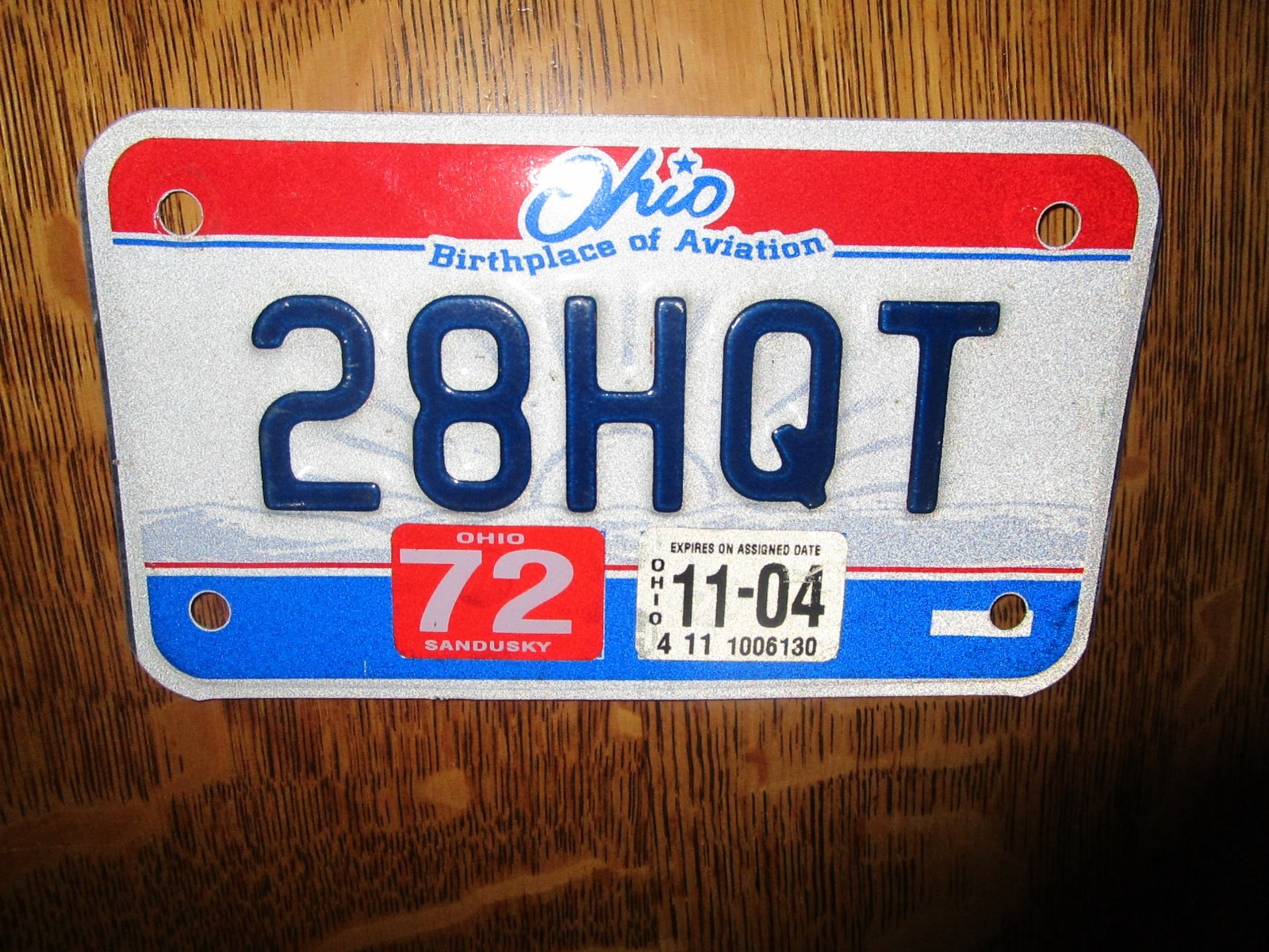 OHIO EXPIRED MOTORCYCLE LICENSE PLATE 28HQT