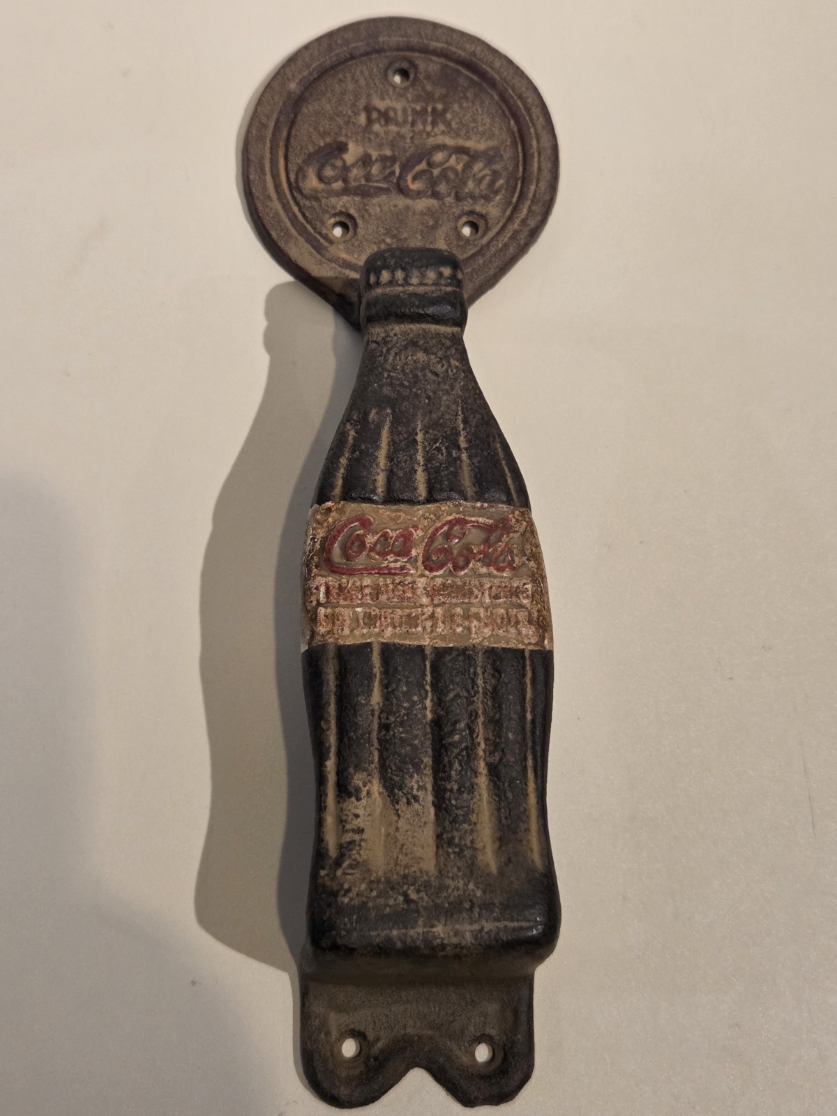 Vintage Coca Cola Metal Door Push/Handle Solid Metal Licensed 10 Inches Tall