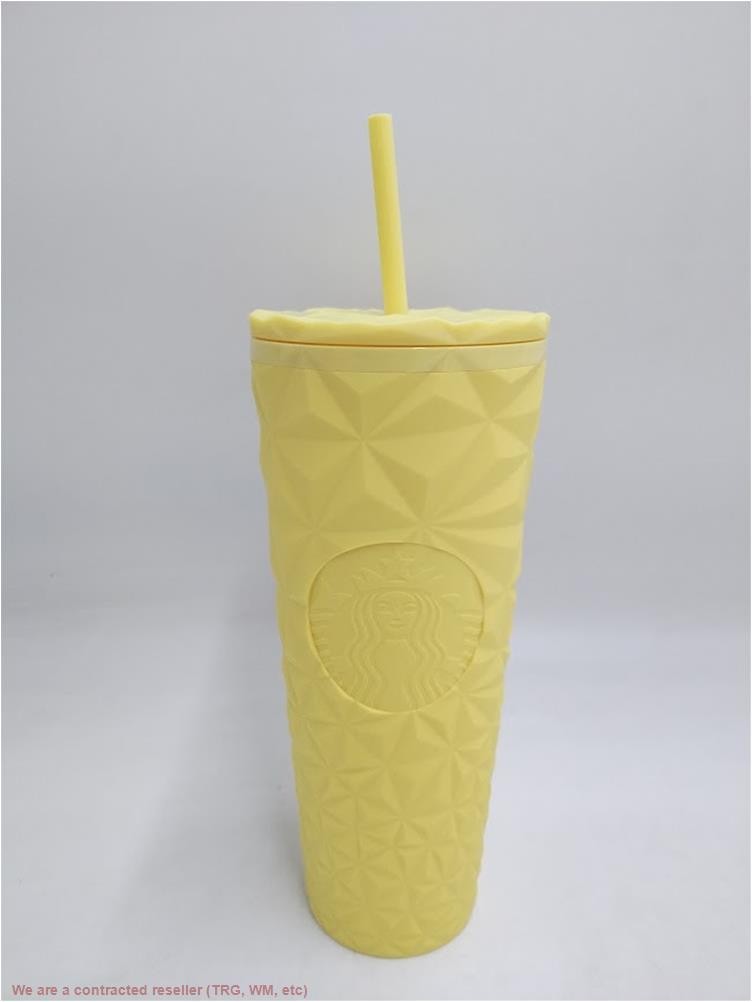 Summer 2025 Starbucks YELLOW Geometric Tumbler 24oz Cold Cup