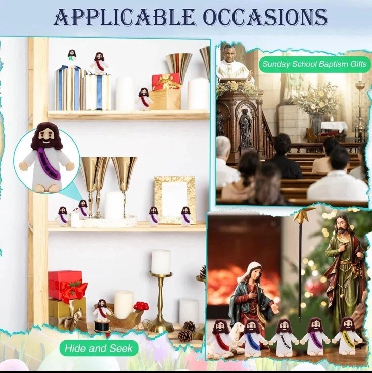 100pcs Jesus Loves You Figures, Mini Jesus Figurines NEW