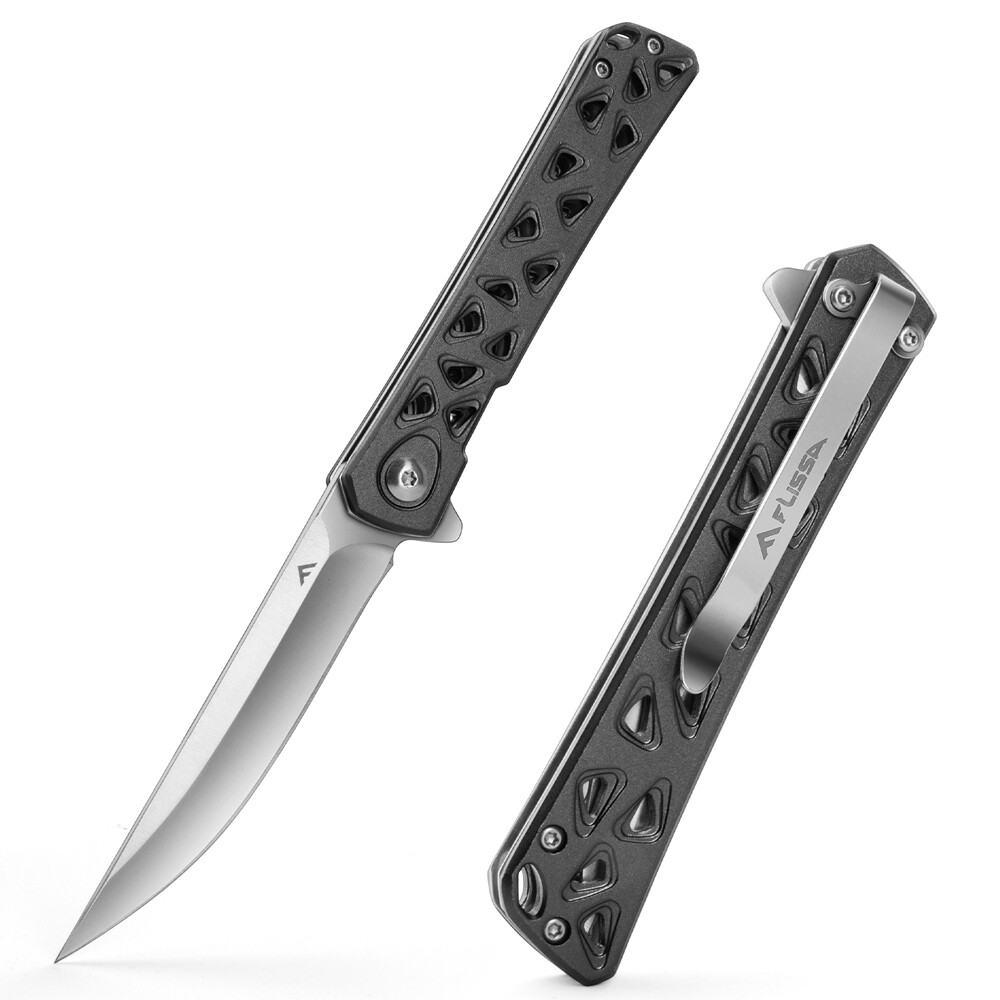 FLISSA 4.5″ Folding Pocket Knife Camping Tactical Pocket Knife Hollow-out Handle