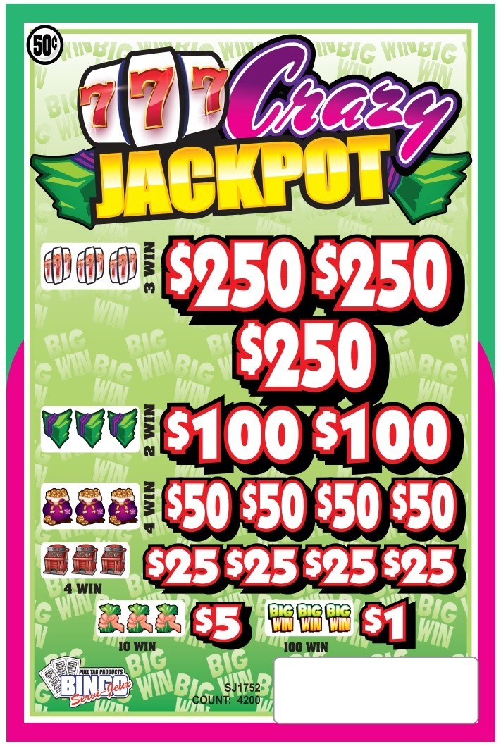 NEW .50c pull tickets CRAZY JACKPOT .50c – Instant Tabs